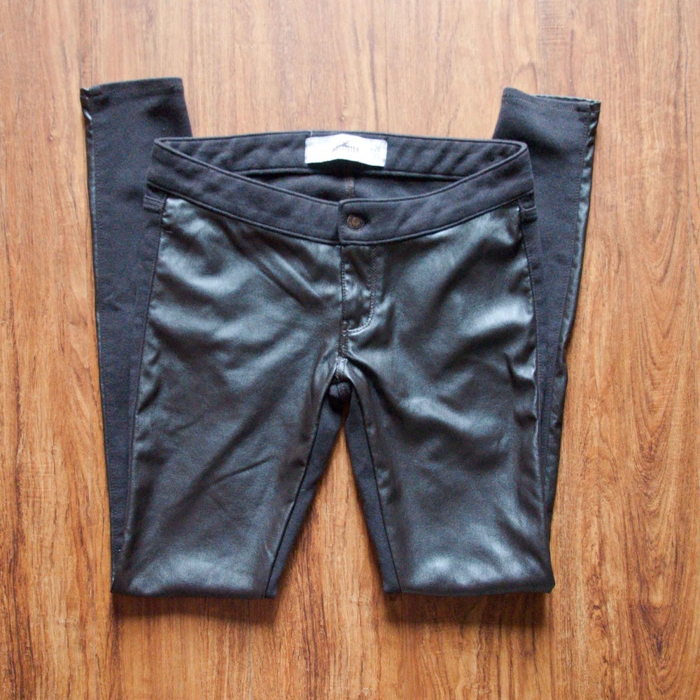 Hollister Faux Leather Chocolate Brown Jeggings